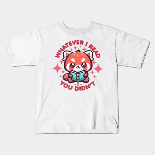 Kawaii Red Panda Reading Kids T-Shirt